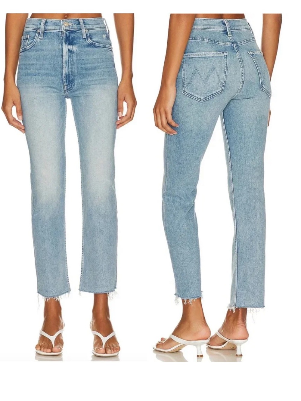Light Blue High-Rise Straight Crop Jeans